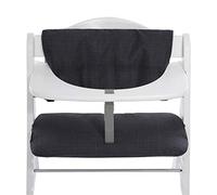 Highchair Pad Deluxe Funda Trona hauck - Cojín para Trona de Madera Evolutiva Alpha Plus Beta Plus y Arketa - Cojin de 2 Piezas Suave para Tronas Evolutivas Lavable a Máquina - Gris Oscuro