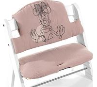hauck Highchair Pad Select Funda Trona Algodón - Cojín para Trona de Madera Evolutiva Alpha Plus Beta Plus y Arketa - Cojin 2 Piezas Antideslizante para Sillas Evolutivas - Minnie Rosa