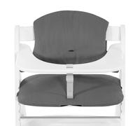 hauck Highchair Pad Select Funda Trona Algodón - Cojín para Trona de Madera Evolutiva Alpha Plus Beta Plus y Arketa - Cojin 2 Piezas Antideslizante para Sillas Evolutivas - Gris