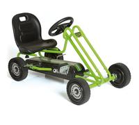 hauck Lightening Go Kart con Ruedas de Goma, Kart Pedales, Coches Niños, Freno de Mano, Asiento Ajustable en Tres Posiciones, 4-8 Años, Peso Max. Peso 50 kg, Respaldo alto, Verde