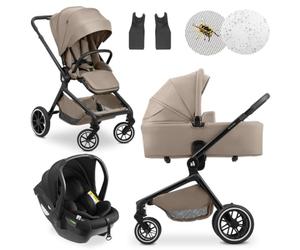 hauck Move N Care Carrito Bebé 3 en 1 con Silla de Coche Drive N Care - Capazo y Asiento Reversible - Cochecito para Recién Nacidos hasta 22 kg - Suspensión - Moca