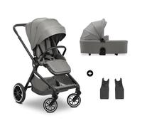 hauck Move N Care Set Carrito Bebe 2 en 1, Carro con Capazo Grande desde el Nacimiento hasta 22 kg, Silla de Paseo Ligera Reversible y Reclinable, Suspensión, Protección UV 50+, Cesta XL, Gris