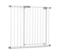 hauck Open N Stop KD con extensión de 21 cm, color blanco, puerta para bebés de 96-101 cm para puertas y escaleras, se cierra manualmente, se abre a ambos lados con una mano, metal