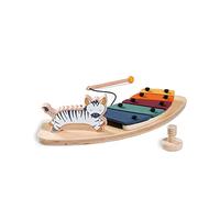 hauck Play Music Xilofono Bebe - Juguetes Bebe Madera - Juegos Motricidad para Coordinación Mano-Ojo - Compatible con Bandeja de Juego para Alpha Plus y Beta Plus - Zebra