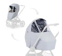 hauck Protector de Lluvia Carro Bebe 2 en 1 para Capazos y Sillas de Paseo - Burbuja Funda Capazo y Funda Carrito Fácil Fijación, Ventana de Contacto, Lámina PEVA Impermeable - Gris