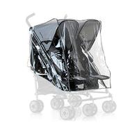hauck Plastico Lluvia Universal para Carro Gemelar, Burbuja Lluvia Universal Silla Paseo Gemelar, Impermeable Duradero, Transparente