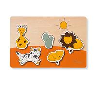 hauck Puzzle de Madera Bebé Puzzle N Fit con Animales, Safari | Juguete Montessori desde 1 año, piezas con forma de animales, bordes redondeados, madera certificada FSC®