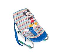 hauck Rocky - hamacas bebes Disney, de 0 meses hasta 9 kg, funcion mecedora, respaldo ajustable, sistema de arnes y asas de transporte, Mickey Geo Blue (azul)