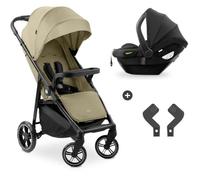 Hauck Set de viaje 2 en 1 Shop N Care Cochecito Silla de auto Adaptadores 4 ruedas Verde oliva HAU1731474471319