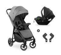 hauck Shop N Care Travel Set de Carrito Bebe y Silla de Coche - Silla de Paseo Ligera y Silla de Auto desde Nacimiento hasta 22 kg, Carro Reclinable con Bandeja, Protección UV 50+ - Gris