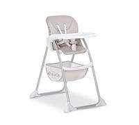 hauck Sit N Fold Silla Plegable Bebe desde 6 Meses hasta 15 kg, Silla Alta Niños, Trona de Bebe Plegable, Trona Ligera Reclinable con Arnés, Bandeja y Cesta - Beige