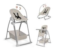 hauck Sit N Relax 3 en 1 Tronas de Bebe Plegables desde el Nacimiento hasta 15 kg - con Hamaca para Recién Nacido - Balancín - Arco de Juegos - Bandeja - Ruedas y Cesta - Altura Regulable - Beige