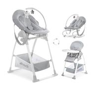 hauck Sit N Relax 3 en 1 Tronas de Bebe Plegables desde Nacimiento hasta 15 kg - con Hamaca para Recién Nacido - Balancín - Arco de Juegos - Bandeja - Ruedas y Cesta - Altura Regulable