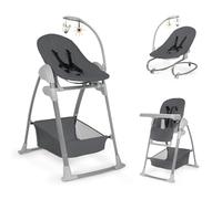 hauck Sit N Relax 3 en 1 Tronas de Bebe Plegables desde Nacimiento hasta 15 kg - con Hamaca para Recién Nacido - Balancín - Arco de Juegos - Bandeja - Ruedas y Cesta - Altura Regulable - Gris Oscuro