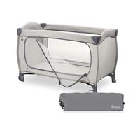 hauck Sleep N Easyfold Cuna de Viaje Plegable desde el Nacimiento hasta 15 kg - Parque Infantil Bebé con Ruedas Montaje y Plegado Ultrarrápido - Bolsa Incluida - Apertura XL - Compacta - Gris