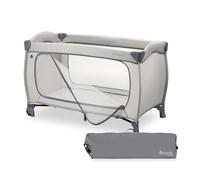 hauck Sleep N Easyfold Cuna de Viaje Plegable desde el Nacimiento hasta 15 kg - Parque Infantil Bebé con Ruedas Montaje y Plegado Ultrarrápido - Bolsa Incluida - Apertura XL - Compacta - Gris