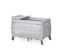 hauck Sleep N Play Center Cuna de Viaje Dos Alturas con Cambiador, Parque Infantil Bebe 120x60 cm, Parque Cuna Bebe, Cuna Viaje con Ruedas - Teddy Gris
