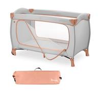 Hauck Sleep N Play Go Plus Cuna de Viaje Bebé con Apertura XL, Dusty Cork | Parque infantil desde el nacimiento, cuna bebe viaje con bolsa de transporte, parque bebe plegable con ruedas