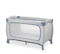 hauck Sleep N Play GO PLUS Dusty Blue - Cuna de viaje para bebés y niños pequeños con escotilla XL, ruedas y bolsa de viaje, ligera, rápida y compacta, plegable, 120 x 60 cm, desde el nacimiento hasta