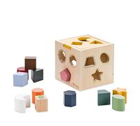 hauck Sort N Tidy Juguetes Montessori de Madera Certificado FSC, Juguete Bebe 1 año, Cubo Actividades Bebe con 12 Bloques de Construcción, Waldorf Juguetes