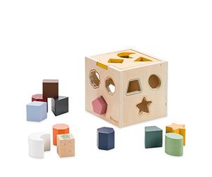 Hauck Sort N Tidy Juguetes Montessori de Madera Certificado FSC, Juguete Bebe 1 año, Cubo Actividades Bebe con 12 Bloques de Construcción, Waldorf Juguetes
