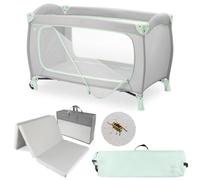 hauck t Sleep N Play Go Plus Set Cuna de Viaje Bebe con Colchon y Mosquitera | Parque Infantil Plegable con Bolsa | Dusty Mint