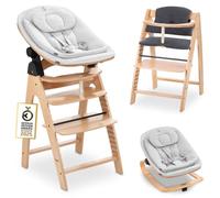 hauck Trona de Madera de Haya Europea Arketa Newborn Set Eco Bouncer - Tronas Evolutivas para Bebé Aptas desde el Nacimiento con Accesorios Hamaca y Cojín Incluidos - Haya