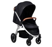 hauck Uptown, Melange Black - Cochecito con asiento grande, ruedas de goma, cubierta de lluvia con suspensión y portavasos, altura ajustable, plegable fácil y compacto, totalmente reclinable desde el