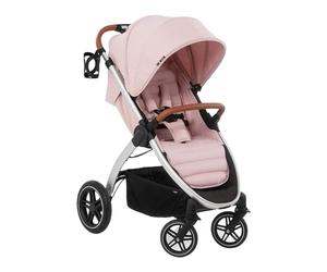 hauck UpTown Silla de Paseo Ligera, Carrito Bebe Plegable con Respaldo Reclinable, Carro Bebe con Manillar Regulable, Portavasos, hasta 25 kg - Beige (Rosa)