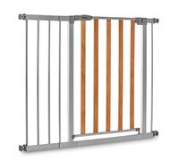 hauck Valla Seguridad Infantil Woodlock 2 con Extension 21 cm - Barandilla Seguridad Escalera Niños Sin Agujeros - Barrera para Perros - Puerta de Seguridad Bebés y Niños - 96 - 101 cm Metal y Madera