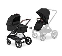 hauck Walk N Care Set Negro - Cochecito y cochecito 2 en 1 con protector de lluvia desde el nacimiento hasta 22 kg, marco con portavasos, capazo y asiento para niños, altura ajustable, compacto y
