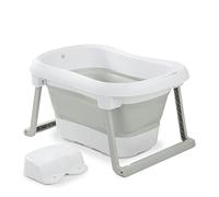 hauck Wash N Fold L, Bañera Plegable Bebé con Banqueta, Bañera Portátil Bebé para Recién Nacidos hasta 18 kg, Tapón Térmico, 80 x 56 x 44 cm