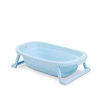 hauck Wash N Fold M, Bañera Plegable Bebé, Bañera Portátil Bebé para Recién Nacidos hasta 16 kg, Tapón Térmico, Bañerita Bebe, 80 x 48 x 25 cm, Celeste