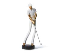 HAUCOZE Figura Golfista Escultura Decorativa Modern Adorno Deportivo Estatua Interior Arte Hogar Regalo para Familiares Amigos Amantes Blanca 24cm