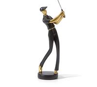 HAUCOZE Golf Escultura Figura Golfer Decorativa Regalo Modern Estatua Interior Salon Arte Resina Decoración del Hogar Nergo 24cm