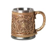 HAUCOZE Jarra de Cervez Alemana Personalizada Taza de Cervez con Acero Inoxidable Taza, águila Imperial Beer Stein Mug para Cumpleaños Regalo Hombre Padre 450ml