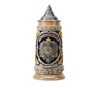 HAUCOZE Jarra de Cerveza Alemana Personalizada Vikinga Taza águila Imperial Beer Stein Mug con Tapa para Cumpleaños Regalo Hombre Padre Esposo 0.6 Liter