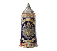 HAUCOZE Jarra de Cerveza Alemana Personalizada Vikinga Taza águila Imperial Beer Stein Mug con Tapa para Cumpleaños Regalo Hombre Padre Esposo 0.6 Liter