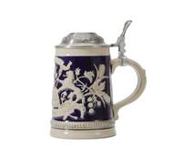 HAUCOZE Jarra de Cerveza Alemana Personalizada Vikinga Taza Escudo de Baveria Beer Stein Mug con Tapa para Cumpleaños Regalo Hombre Padre Esposo 0.6 Liter
