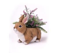 HAUCOZE Macetas de Planta Suculenta Flores Figura Conejo Decorativa Animal Escultura Regalo Modern Estatua Interior Salon Arte Resina Decoración del Hogar 22cm