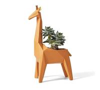 HAUCOZE Macetas de Planta Suculenta Flores Figura Jirafa Decorativa Animal Escultura Regalo Modern Estatua Interior Salon Arte Resina Decoración del Hogar 23cm