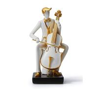 HAUCOZE Musico Decorativa Figura Piano Escultura Regalo Modern Estatua Violonchelo Figure Interior Salon Arte Resina Decoración del Hogar 22cm