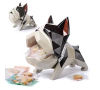 HAUCOZE Plato de Caramelos Dulces Tarro de Galletas Bulldog Figura Decorativa Modern Escultura Arte Animal Regalo Interior Estatua Resina 24cm