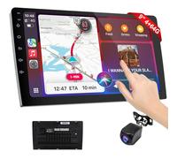 Haudio CarPlay Inalámbrico 9 Pulgadas Pantalla Coche - Autorradio Doble DIN con Control por Voz,FM,GPS,Android Auto, Estéreo Coche HD CarPlay con Pantalla Táctil y Cámara Trasera