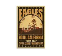 HAUEBDANSEY Eagles Hotel California Tour 1977 - Póster estético vintage para pared, lienzo, pintura decorativa para sala de estar, dormitorio, decoración de habitación, 40 x 60 cm, estilo sin marco