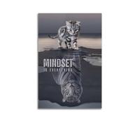HAUEYQWUEGG Mindset Is Everything - Póster de pared con diseño vintage para sala de estar, dormitorio, 20 x 30 cm, estilo sin marco