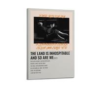 HAUEYQWUEGG Mitski - Póster decorativo de pared con texto en inglés "The Land Is Inhospitable And So Are We", lienzo vintage para sala de estar, dormitorio, 40 x 60 cm, estilo marco