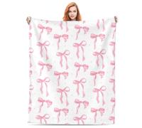 Haukea Manta con Lazo Rosa, cobija Bonita para sofá, cobija mullida y acogedora para Cama, Sala de Estar, decoración de Lazo, Manta y cobijas, Lazo Rosa
