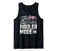 Hauler Mode ON Patriotic Trucker Big Rig Diseño de bandera de Estados Unidos Camiseta sin Mangas