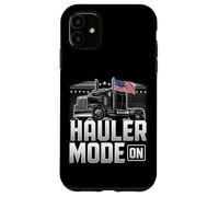 Hauler Mode ON Patriotic Trucker Big Rig Diseño de bandera de Estados Unidos Carcasa para iPhone 11